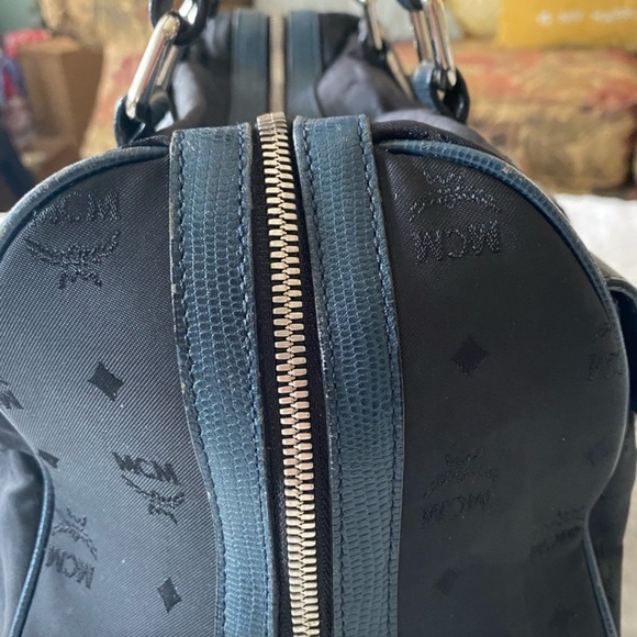 Black MCM Monogram Boston Bag - Picture 4 of 16